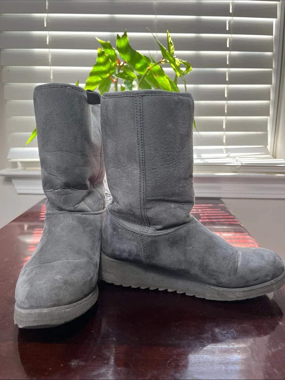 NYC Grey Boots Size 6